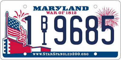 MD license plate 1BI9685