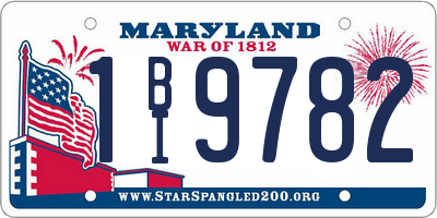 MD license plate 1BI9782