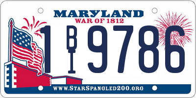 MD license plate 1BI9786