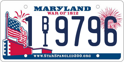 MD license plate 1BI9796