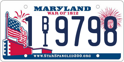 MD license plate 1BI9798
