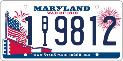 MD license plate 1BI9812