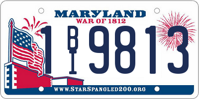 MD license plate 1BI9813