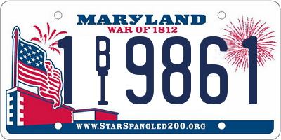 MD license plate 1BI9861