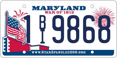 MD license plate 1BI9868