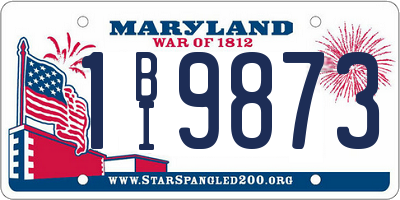 MD license plate 1BI9873