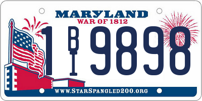 MD license plate 1BI9898