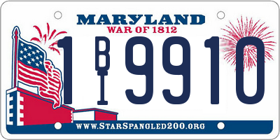 MD license plate 1BI9910
