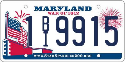 MD license plate 1BI9915