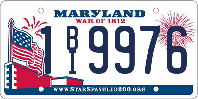 MD license plate 1BI9976