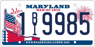 MD license plate 1BI9985