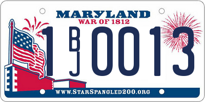 MD license plate 1BJ0013