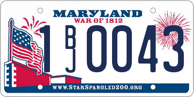 MD license plate 1BJ0043