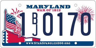 MD license plate 1BJ0170