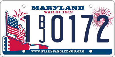 MD license plate 1BJ0172