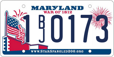 MD license plate 1BJ0173