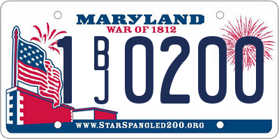 MD license plate 1BJ0200