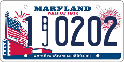MD license plate 1BJ0202