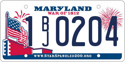 MD license plate 1BJ0204