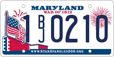 MD license plate 1BJ0210