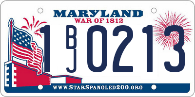 MD license plate 1BJ0213