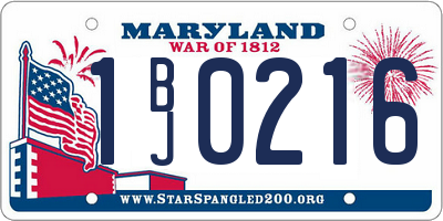 MD license plate 1BJ0216