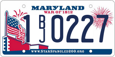 MD license plate 1BJ0227