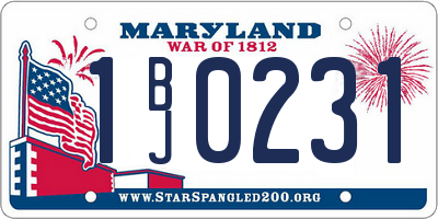MD license plate 1BJ0231
