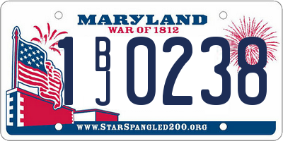 MD license plate 1BJ0238