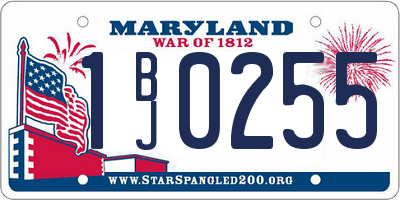 MD license plate 1BJ0255