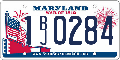 MD license plate 1BJ0284