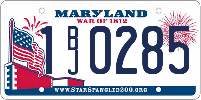 MD license plate 1BJ0285