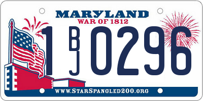 MD license plate 1BJ0296