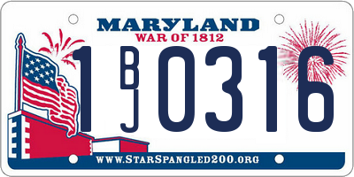 MD license plate 1BJ0316