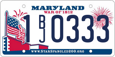 MD license plate 1BJ0333