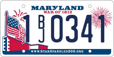 MD license plate 1BJ0341
