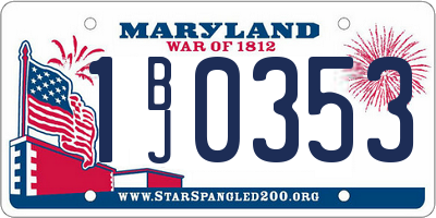 MD license plate 1BJ0353