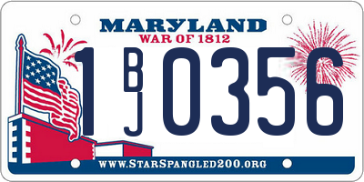 MD license plate 1BJ0356