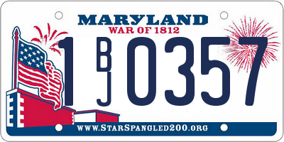 MD license plate 1BJ0357