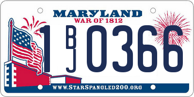 MD license plate 1BJ0366