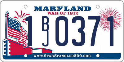 MD license plate 1BJ0371