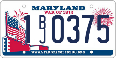 MD license plate 1BJ0375