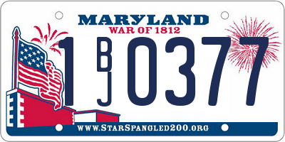 MD license plate 1BJ0377