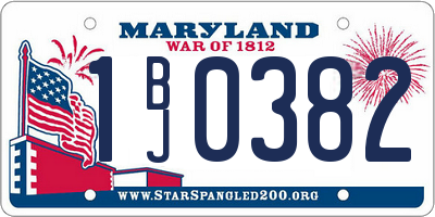 MD license plate 1BJ0382