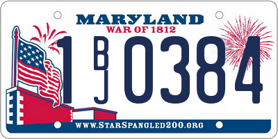 MD license plate 1BJ0384
