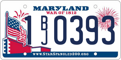 MD license plate 1BJ0393