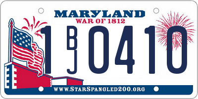 MD license plate 1BJ0410