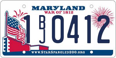 MD license plate 1BJ0412
