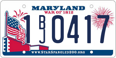 MD license plate 1BJ0417