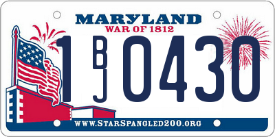 MD license plate 1BJ0430